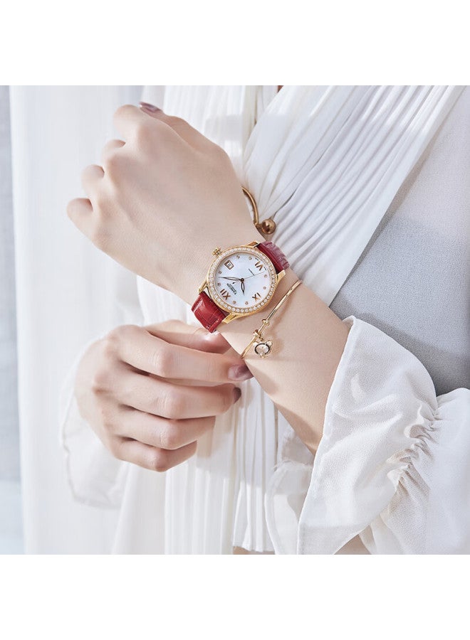 Tangin Ladies' Watch, Fully Automatic Mechanical Women's Watch, Fashionable Diamond-studded Elegant Timepiece, Gift For Girlfriend, T7023lhwfsb - Image 1