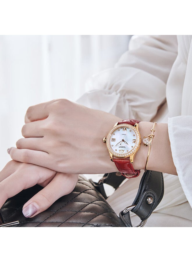 Tangin Ladies' Watch, Fully Automatic Mechanical Women's Watch, Fashionable Diamond-studded Elegant Timepiece, Gift For Girlfriend, T7023lhwfsb - Image 5