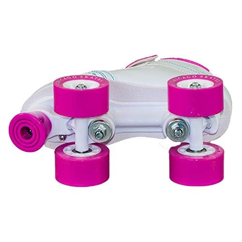 Chicago Girls Sidewalk Roller Skates – White Youth Quad Skates, High-Top Design, Beginner-Friendly, Durable Polyurethane Wheels, Indoor & Outdoor Use - Image 3