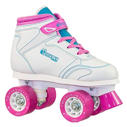 Chicago Girls Sidewalk Roller Skates – White Youth Quad Skates, High-Top Design, Beginner-Friendly, Durable Polyurethane Wheels, Indoor & Outdoor Use - Image 2