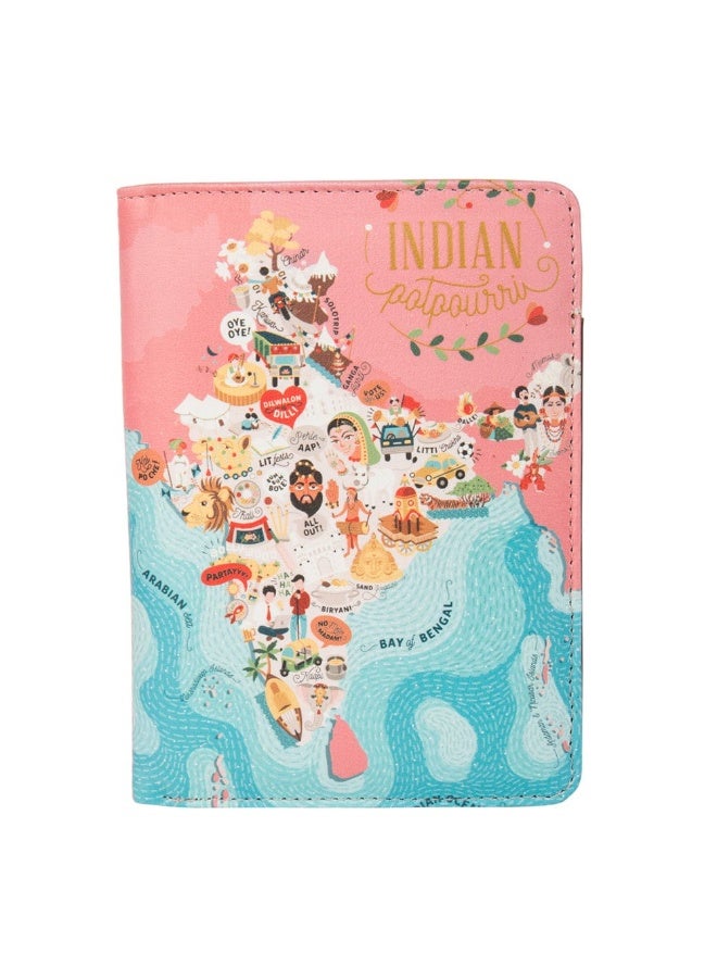 Chumbak India Potpourri Passport Holder - Pink  - Image 1
