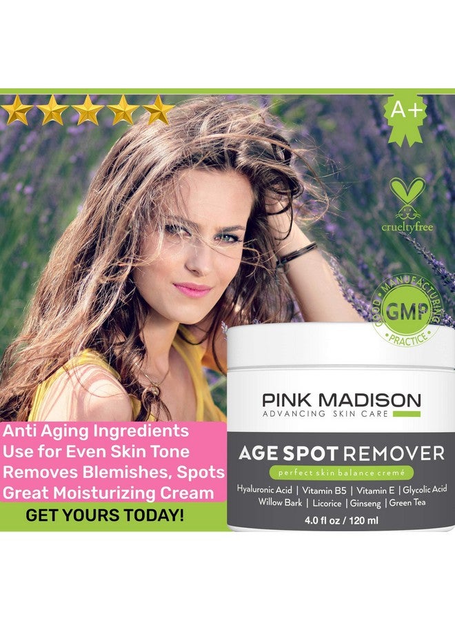 Pink Madison Dark Spot Corrector Best Age Spot Remover Treatment for Face Hands Body Circle 4 Ounce Cream - Image 5