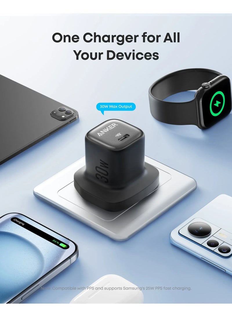 Anker 30W USB C Plug, Zolo Compact GaN USB C Charger, Enhanced Temperature Control, Compact Design and 3X Faster Charging, Compatible with iPhone, iPad, Samsung, Pixel, and More - Image 3