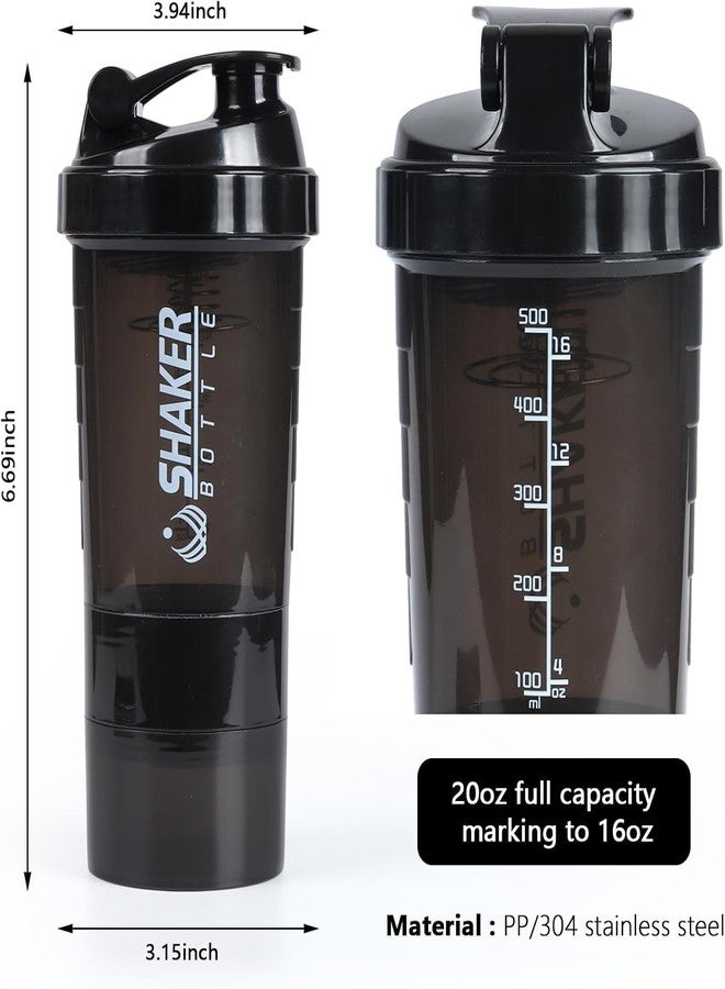 Fitness Spider Shaker Bottle Gym Shaker bottle Smart Shaker Bottles Cyclone Shaker For Pre-Post Workout Supplement Protein Shake Gym Sipper Bottle 500ml For Men & Women (Multi Color) Pack of 1 (Black) - Image 5