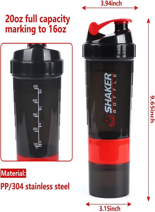 Fitness Spider Shaker Bottle Gym Shaker bottle Smart Shaker Bottles Cyclone Shaker For Pre-Post Workout Supplement Protein Shake Gym Sipper Bottle 500ml For Men & Women (Multi Color) Pack of 1 (Black) - Image 2