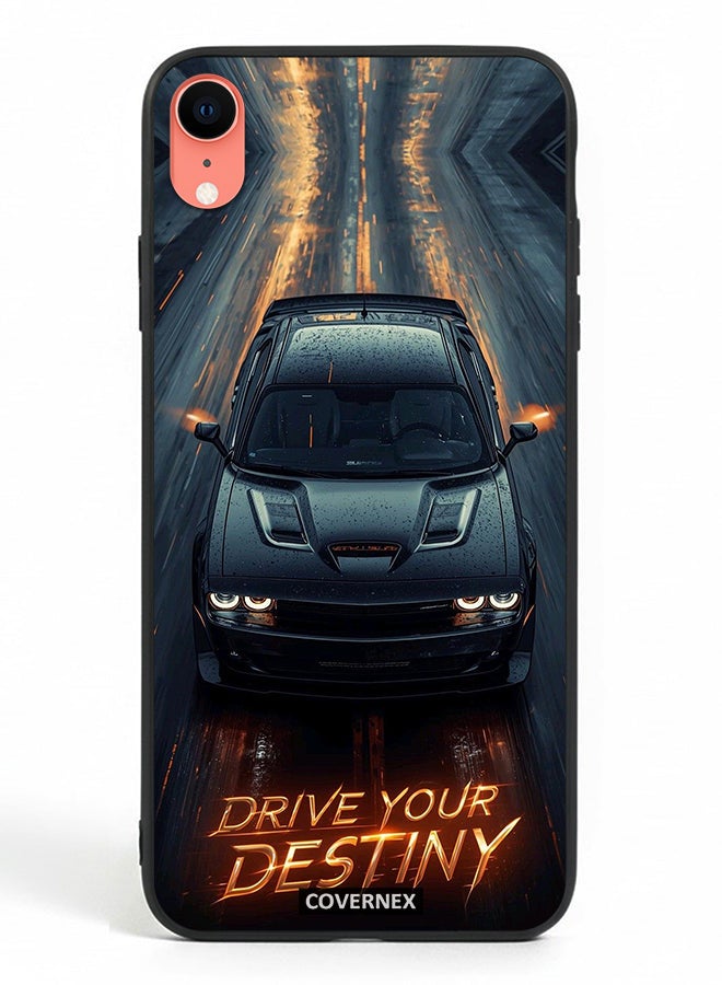 Covernex Apple iPhone XR Protective Case Cover Printed Featuring Drive Your Desting Dark Muscle Car - Image 2