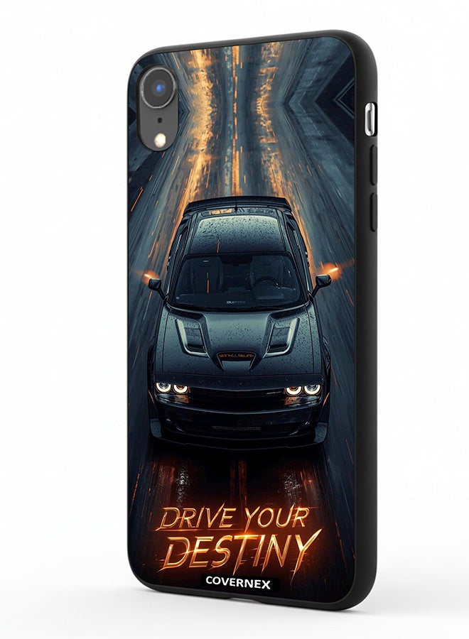 Covernex Apple iPhone XR Protective Case Cover Printed Featuring Drive Your Desting Dark Muscle Car - Image 1