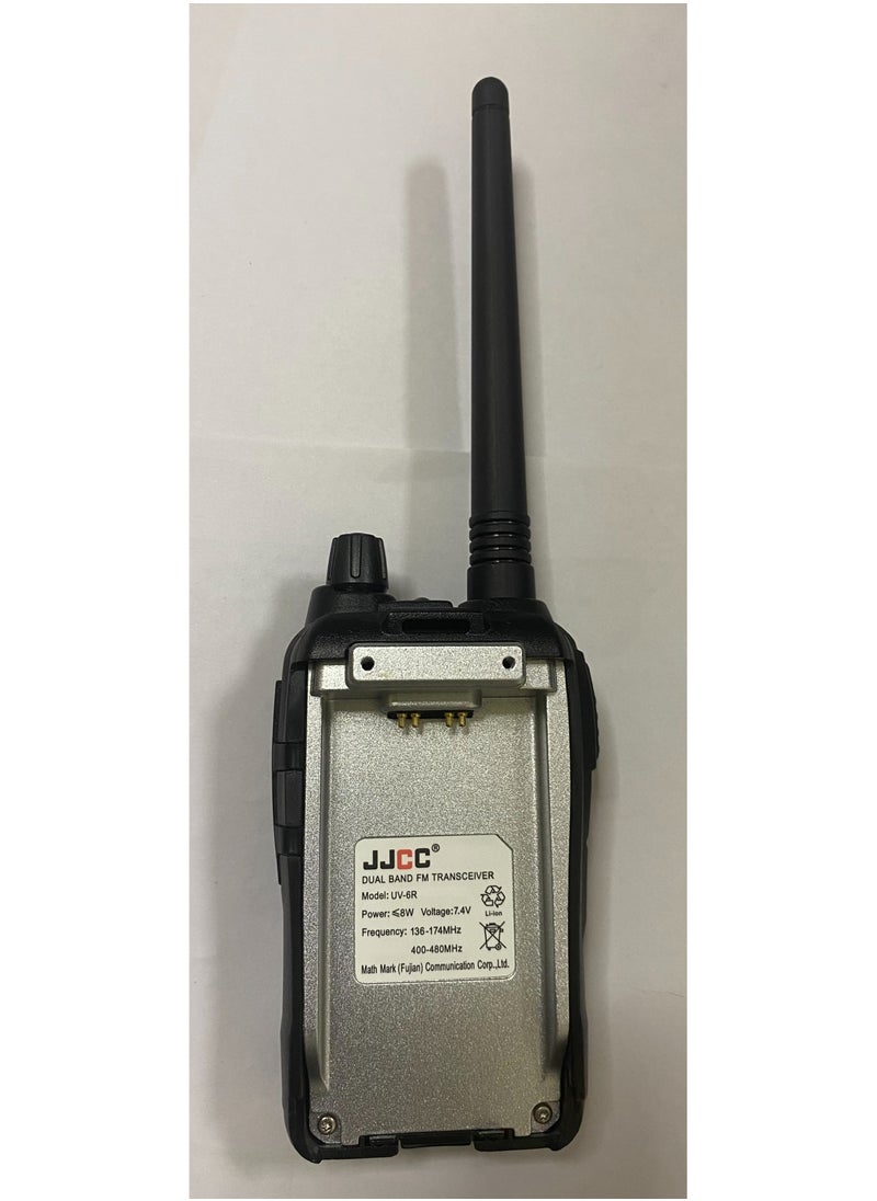 "JJCC UV-6R Dual Band FM Transceiver – 8W Power, 7.4V 1500mAh Li-Ion Battery, Compact Communication"  - Image 2