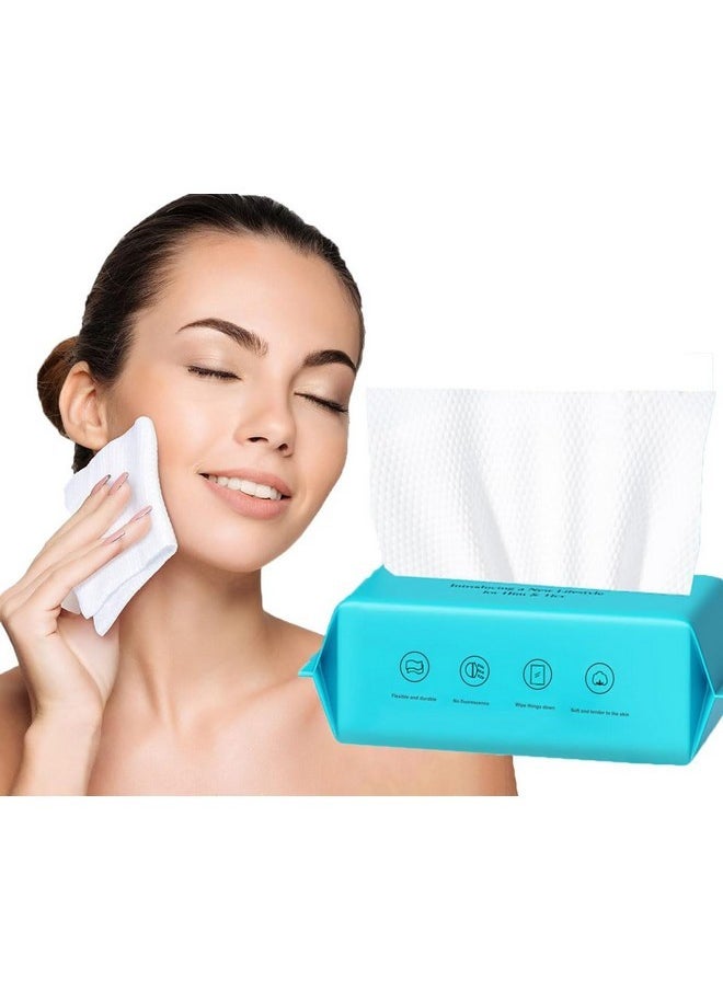 maycreate - Disposable Towels, 72 Count Soft 100% Cotton Facial Dry Wipes, Multi-Purpose Tissue For Face- Skin Care, Makeup Remover, Baby Care, House Cleaning, Gentle Face Towels - Large Size 20*20 Cm - Image 1