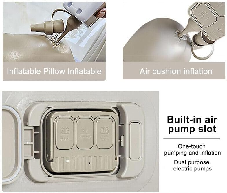 WENGTY Single Inflatable Mattress with Built-in Pump Camping Air Mattress Quick Inflation Deflation Blow Up Mattresses Air Bed Portable Elevated Guest Bed for Home Outdoors Hiking Travel (2 Pillow) - Image 4