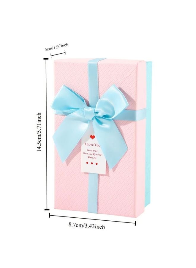 4pcs Light Rose Red Elegant Paper Gift Boxes with Bows for Valentine Weddings Anniversaries Birthdays - Image 3