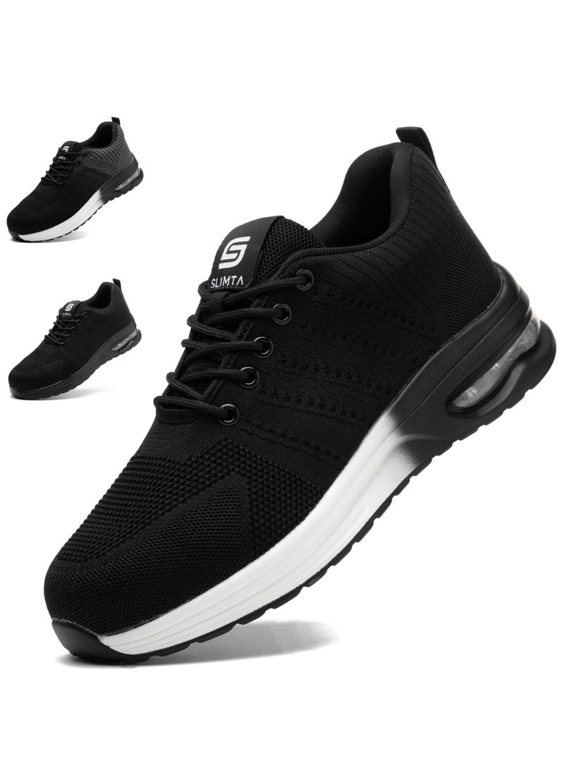 SLIMTA - SLIMTA Men Women Safety Shoes Non-Slip Steel Toe Cap Trainers Mesh Breathable Lightweight Comfortable Puncture Proof Industrial Shoes - Image 1