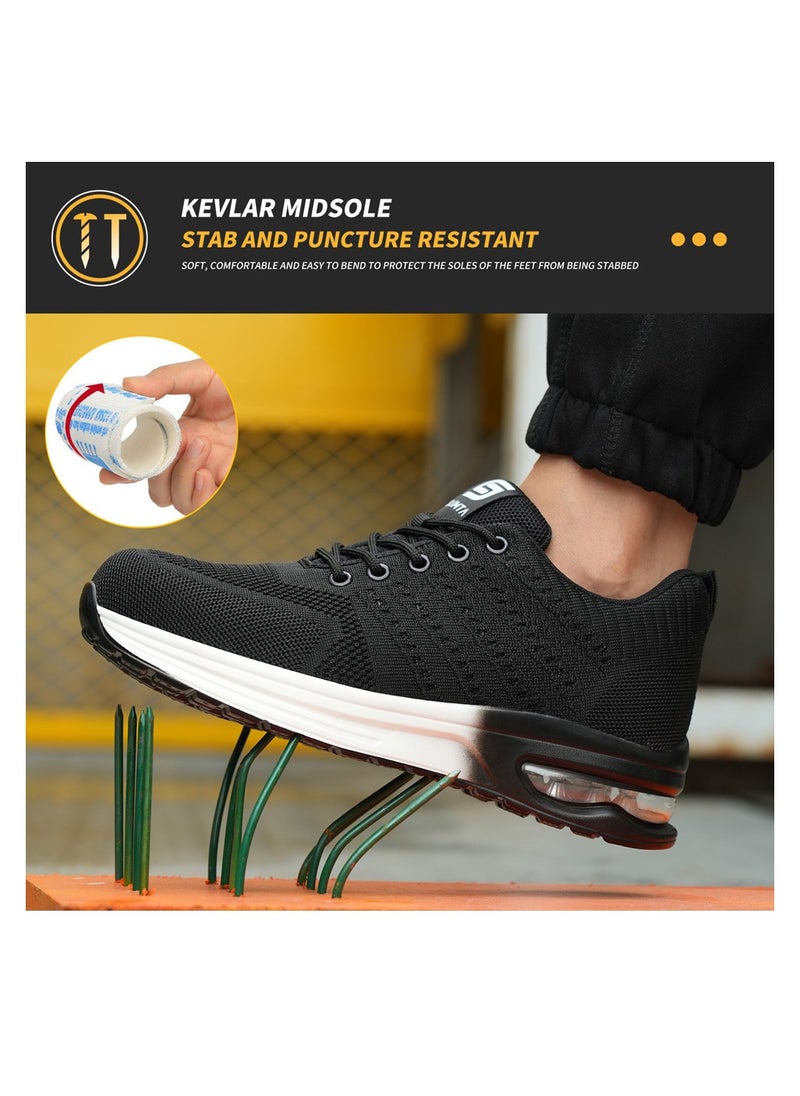 SLIMTA - SLIMTA Men Women Safety Shoes Non-Slip Steel Toe Cap Trainers Mesh Breathable Lightweight Comfortable Puncture Proof Industrial Shoes - Image 1