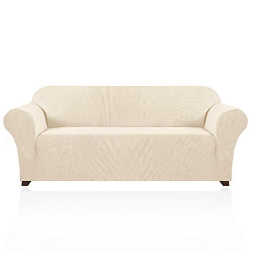 PrinceDeco Couch Covers for 3 Cushion Couch Sofa Pet Friendly Extra Large Couch Cover for Oversized Sofa Washable Furniture Protector Fitted Sofa Slipcovers Stay in PlaceXL Sofa Biscotti Beige