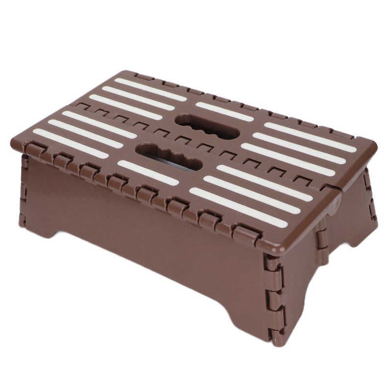 Foldable Non Slip Step Stool: PP Plastic Durable Portable Design - Safe Wide Usage for Home Bathroom Car Travel Elderly Children Mobility Impaired Users - Image 2