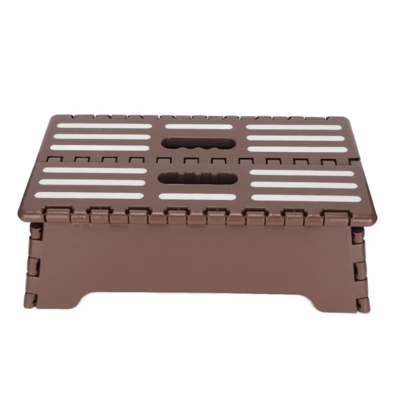 Foldable Non Slip Step Stool: PP Plastic Durable Portable Design - Safe Wide Usage for Home Bathroom Car Travel Elderly Children Mobility Impaired Users - Image 1