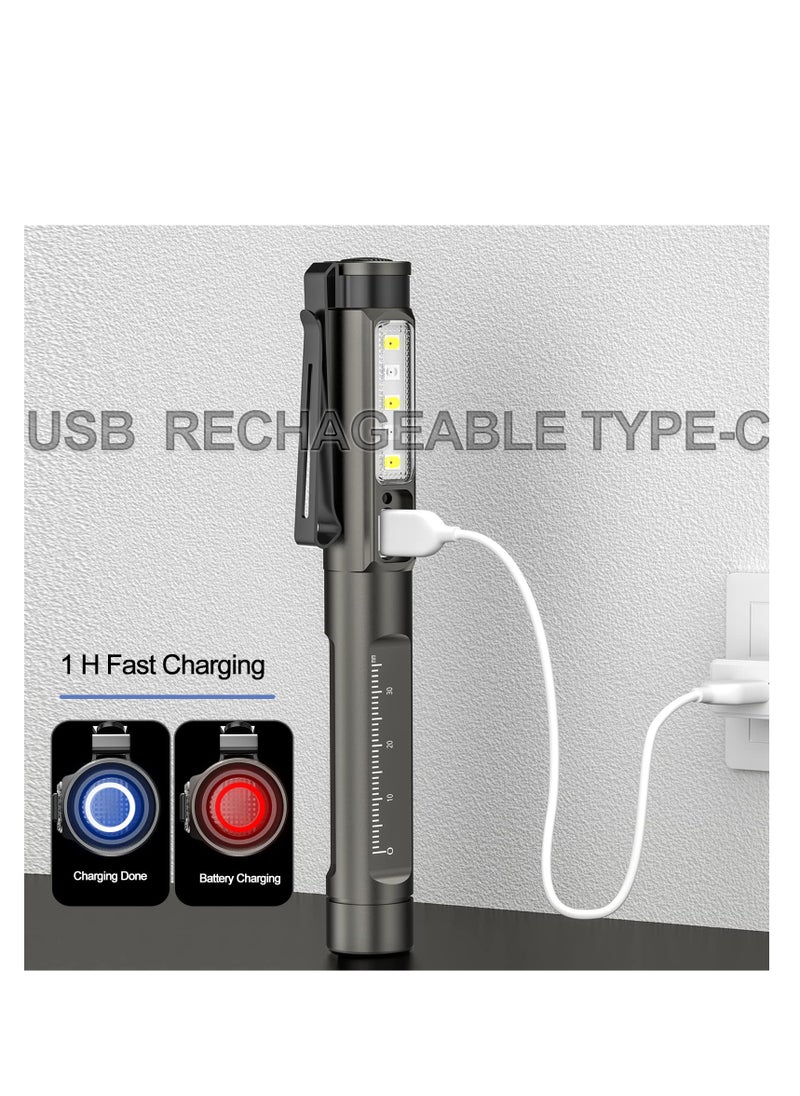 Generic Diagnostic Medical Penlight, Rechargeable USB Pen Torch Light, Reusable LED Penlight with White/Yellow/UV Light, Built-in Battery, Pupil Gauge for Doctor, Nurse, Emergency [Energy Class A+]  - Image 5