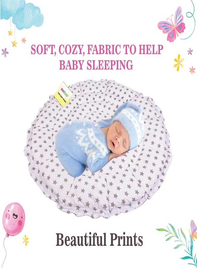 Kwitchy Baby Bed New Born Baby Reversible | Bedding Set | Carry | Cotton | Infants | Products All | Gift | Essentials (0-6 Months) (Grey Star) - Image 3