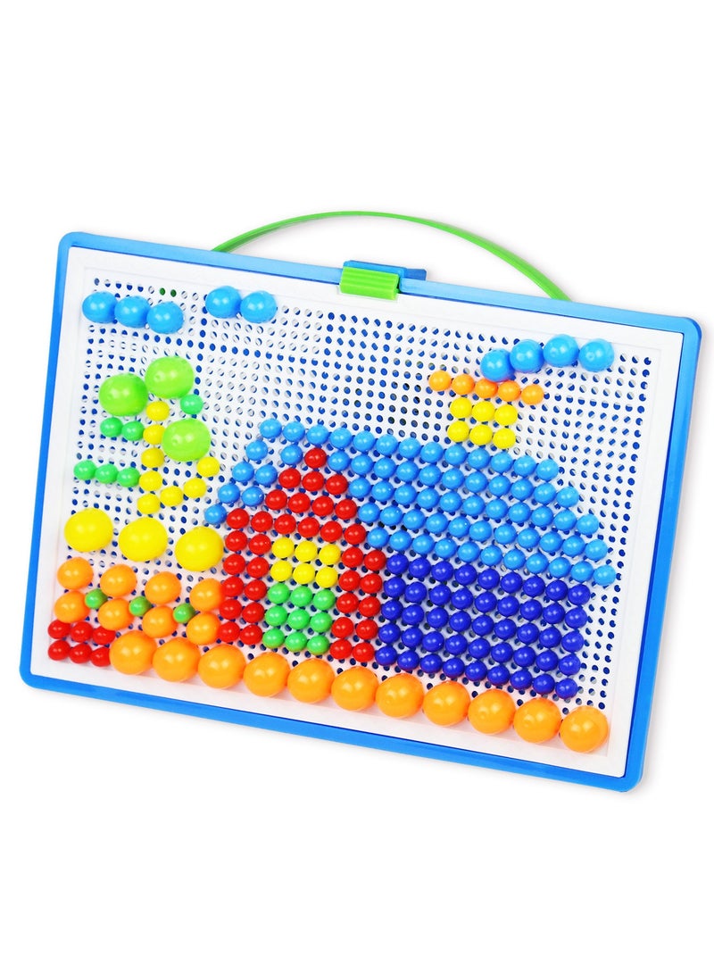 296-Piece Creative Mosaic Jigsaw Puzzle Mushroom Nails Educational Building Blocks Board Game 11.4x8.2x1.4inch - Image 2