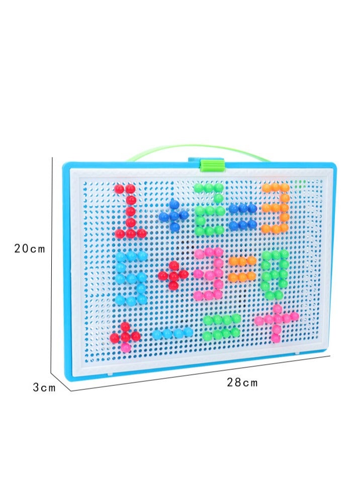 296-Piece Creative Mosaic Jigsaw Puzzle Mushroom Nails Educational Building Blocks Board Game 11.4x8.2x1.4inch - Image 3