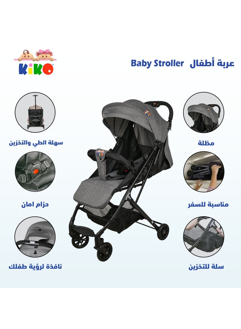 Kiko Travel Light Stroller 4 Wheels, 0 Months +, Grey - Image 2