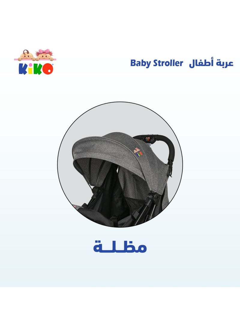 Kiko Travel Light Stroller 4 Wheels, 0 Months +, Grey - Image 4