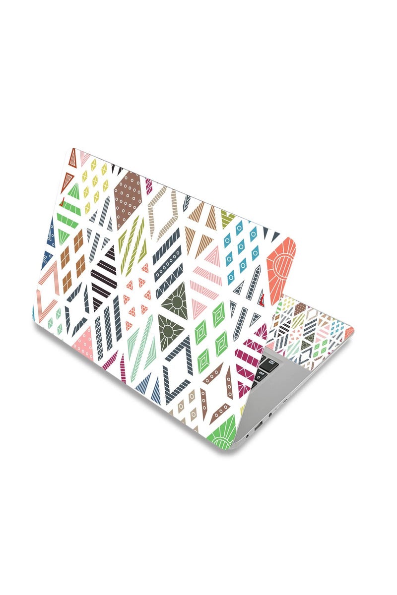HAPPYLIVE SHOPPING Laptop Skin Sticker Decal, 12" 13" 13.3" 14" 15" 15.4" 15.6 inch Laptop Vinyl Skin Sticker Cover Art Protector Notebook PC (Free 2 Wrist Pad Included), Decorative Waterproof Removable (Geometry) - Image 1