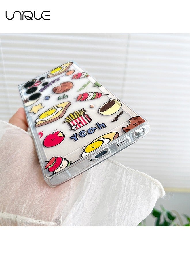 يونيك متوافق مع حافظة هاتف Samsung Galaxy S24 Ultra ، وحافظة هاتف Toast Egg ، وحافظة هاتف نمط الطعام ، وحافظة هاتف TPU فائقة النحافة مقاومة للصدمات - Image 3