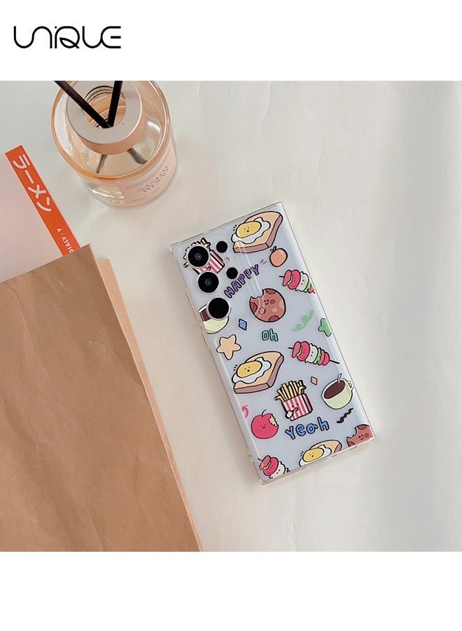 يونيك متوافق مع حافظة هاتف Samsung Galaxy S24 Ultra ، وحافظة هاتف Toast Egg ، وحافظة هاتف نمط الطعام ، وحافظة هاتف TPU فائقة النحافة مقاومة للصدمات - Image 5