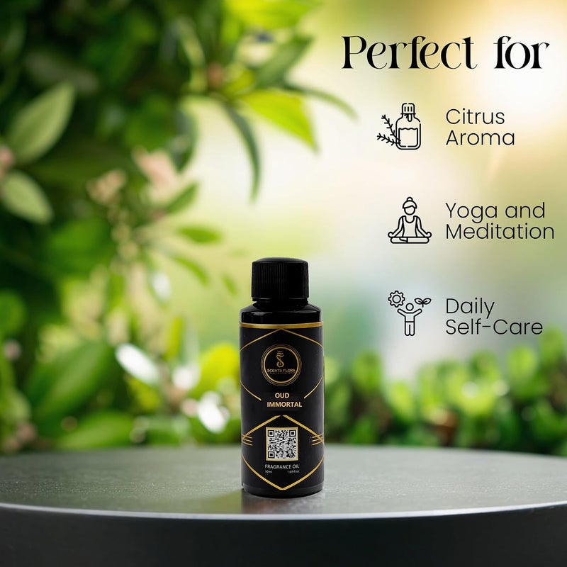 Oud Immortal Fragrance Oil for Scent Diffuser Aromatherapy 50ml | IFRA Certified | Pineapple, Geranium, and Cedarwood Scent | Perfect for Home, Office & Workspace - Image 5