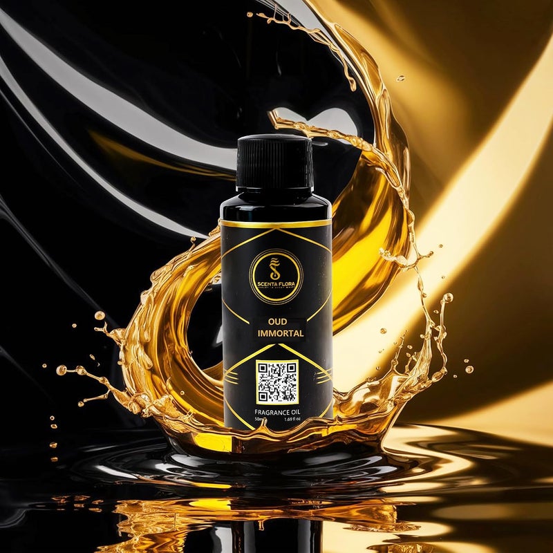 Oud Immortal Fragrance Oil for Scent Diffuser Aromatherapy 50ml | IFRA Certified | Pineapple, Geranium, and Cedarwood Scent | Perfect for Home, Office & Workspace - Image 2