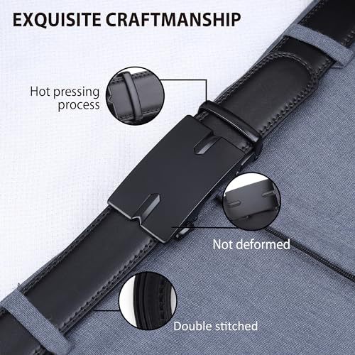 ZORO UNITED Vegan Leather Belt for Men | Formal/Casual, Black - Image 3