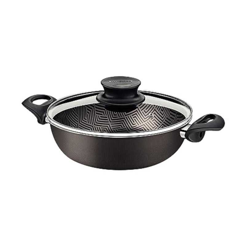 Paris Texture 26cm 3.6L Black Aluminum Skillet with Interior and Exterior Starflon Max PFOA Free Nonstick Coating - Image 1