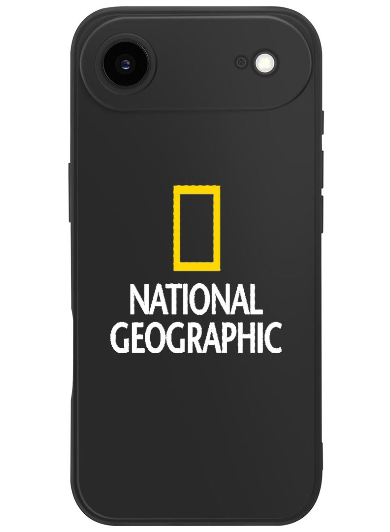 Theodor Protective Slim Fit Case Liquid Silicone Cover with Full Body Protection Anti-Scratch Shockproof Case For Apple iPhone 17 Air (Black) National Geography - White - Image 1