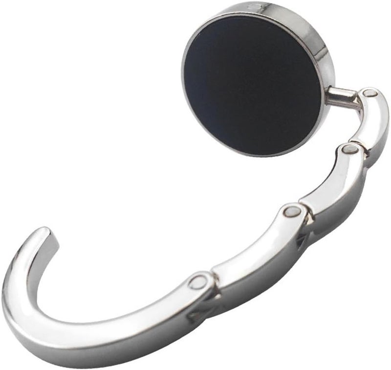 ROFLYER Cute Round Purse Hook - Foldable Handbag Hanger Safer Cleaner Bag, Fold Up Folding Table Hanger, with Velvet Pouch (Peacock Feather) - Image 4