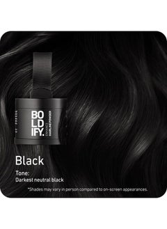 Boldify BOLDIFY Hairline Powder - Root Touch Up Hair Color for Gray Coverage - Bald Spot Concealing Hair Powder for Women & Men - 48-Hour Stain-Proof - Black  - Image 2