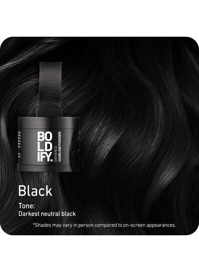 Boldify BOLDIFY Hairline Powder - Root Touch Up Hair Color for Gray Coverage - Bald Spot Concealing Hair Powder for Women & Men - 48-Hour Stain-Proof - Black  - Image 2