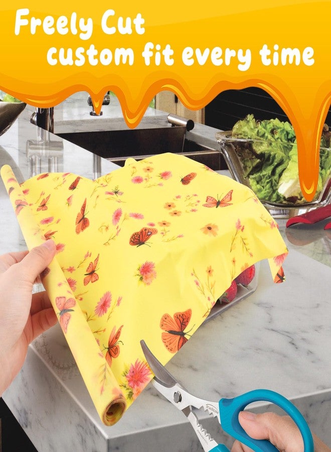 ERKOON Reusable Beeswax Wraps 17 x 47 Inch Large Beeswax Food Wraps Eco-Friendly Sustainable Organic Cotton Food Storage Wraps for Sandwich, Cheese, Bread, Snacks (Butterfly) - Image 5
