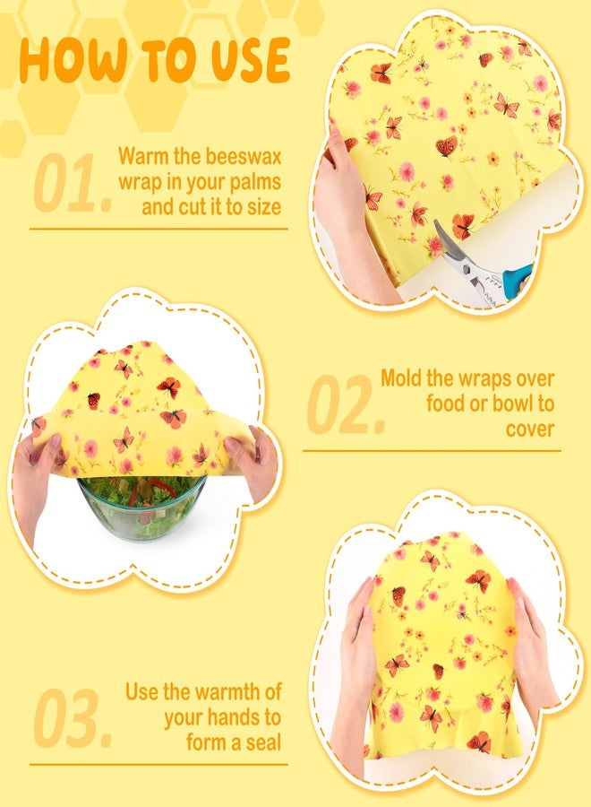 ERKOON Reusable Beeswax Wraps 17 x 47 Inch Large Beeswax Food Wraps Eco-Friendly Sustainable Organic Cotton Food Storage Wraps for Sandwich, Cheese, Bread, Snacks (Butterfly) - Image 3
