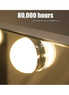 جي تي-ويل مرآة زينة هوليوود مزودة بـ 17 مصباح LED وطاولة مكياج مضاءة بإطار معدني رفيع ومنافذ USB وType C للتحكم باللمس  - Image 4