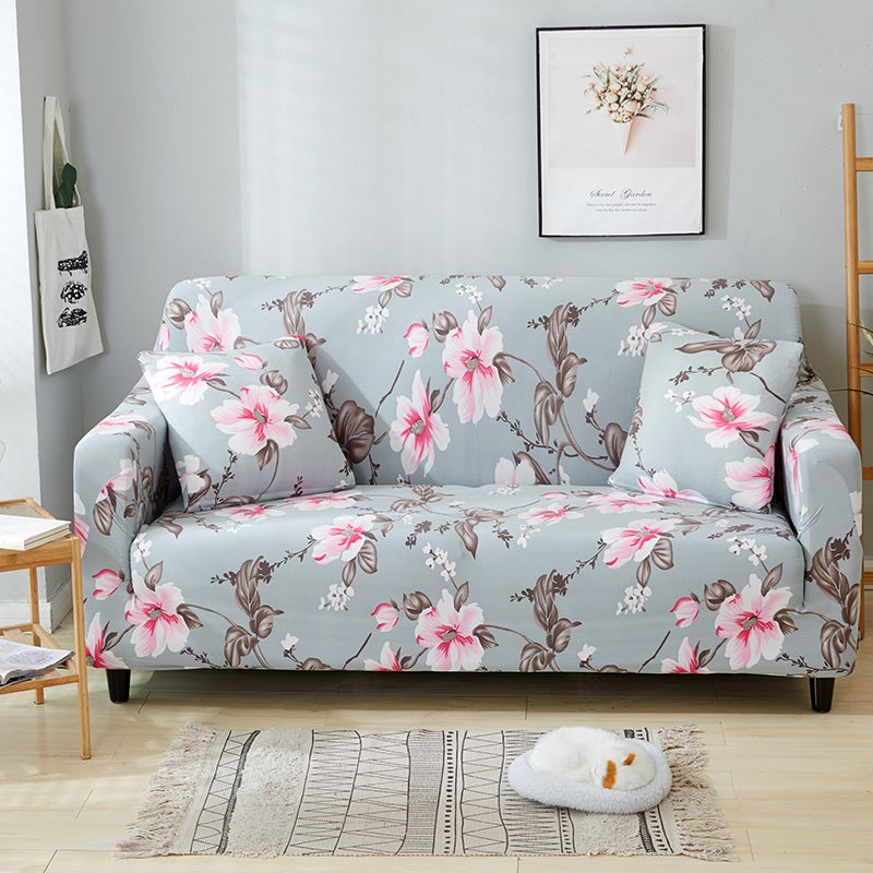 Black feather leaf sofa cover sofa cushion sofa cover all-inclusive modern simple print sofa cover Lotus Pond Moonlight 