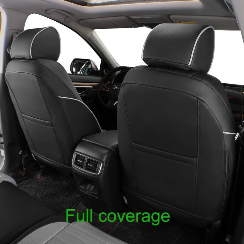 EKR Custom Fit Leather Seat Covers for Honda CRV 2015-2016 - Full Set (Black/Gray) - Image 3