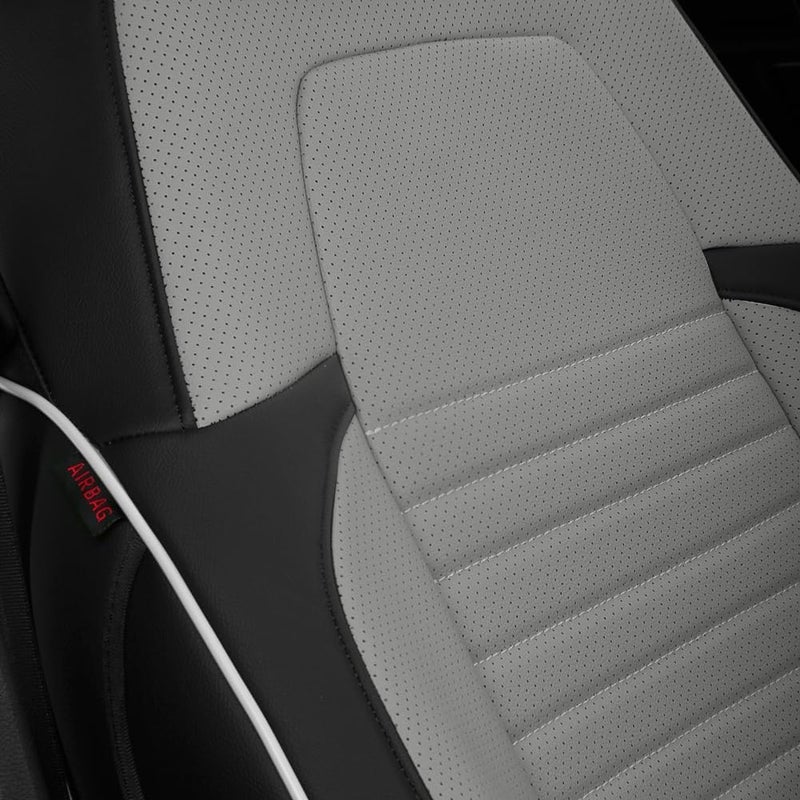 EKR Custom Fit Leather Seat Covers for Honda CRV 2015-2016 - Full Set (Black/Gray) - Image 2