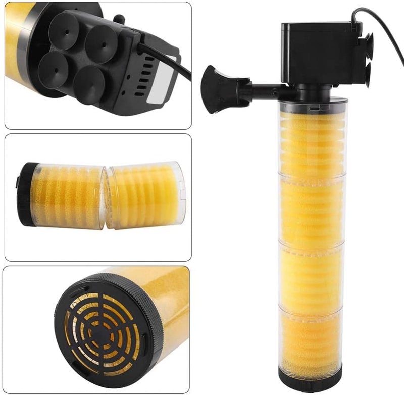 VAYINATO فلتر حوض السمك ® BL-8500F، يصل إلى 5 أقدام - فلتر طاقة غاطس لحوض السمك 35 واط - 3 في 1 ترشيح، أكسجة وتدفق المياه 4 طبقات من Petzlifeworld - Image 4