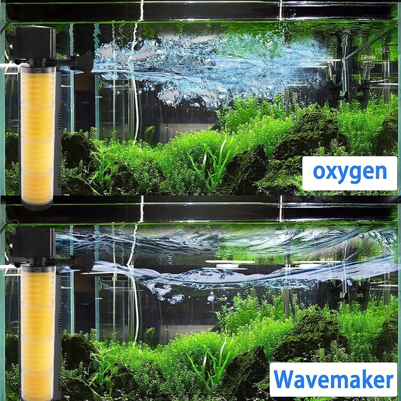 VAYINATO فلتر حوض السمك ® BL-8500F، يصل إلى 5 أقدام - فلتر طاقة غاطس لحوض السمك 35 واط - 3 في 1 ترشيح، أكسجة وتدفق المياه 4 طبقات من Petzlifeworld - Image 2