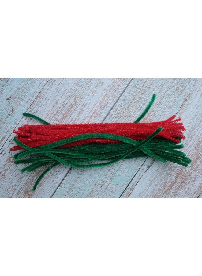 SOWAKA 50 Pcs Pipe Cleaner Chenille Stems Soft Solid Color for DIY Crafting Project Art Christmas Theme Thanksgiving Parties Decoration Home School Projects (Green and Red) - Image 2