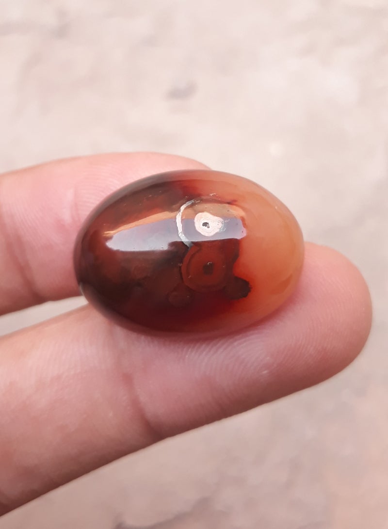 هادي أنماط تجريدية من اليشب الإمبراطوري الطبيعي - 34 قيراطًا - 25 × 18 ملم - Image 2