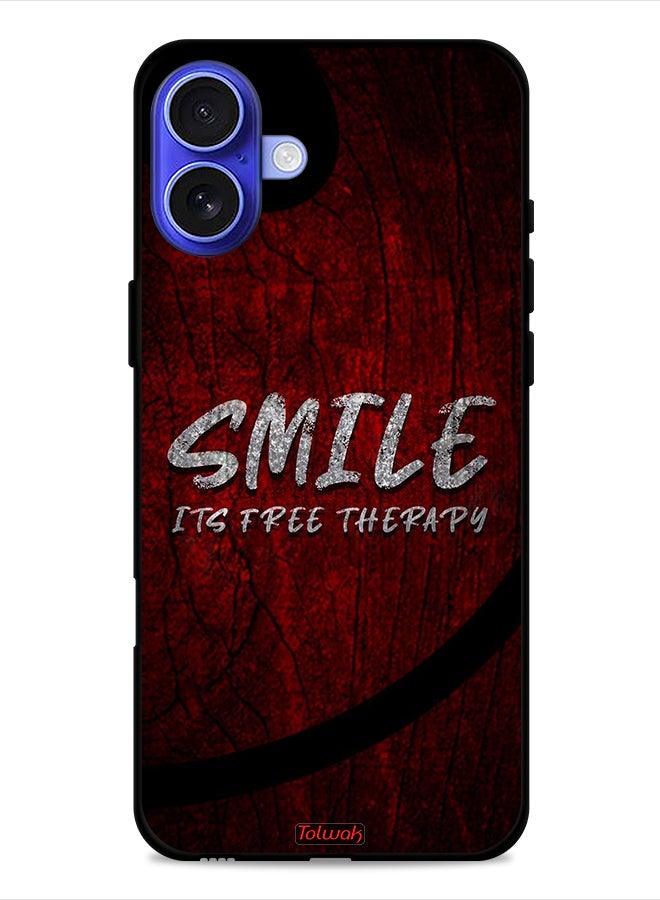Tolwak Apple iPhone 16 Plus Protective Case Cover Smile Its Free Therapy - Image 1