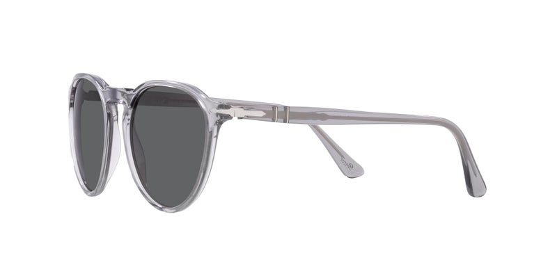 Persol PO3286S Round Sunglasses, Transparent Grey/Dark Grey, 53 mm - Image 3