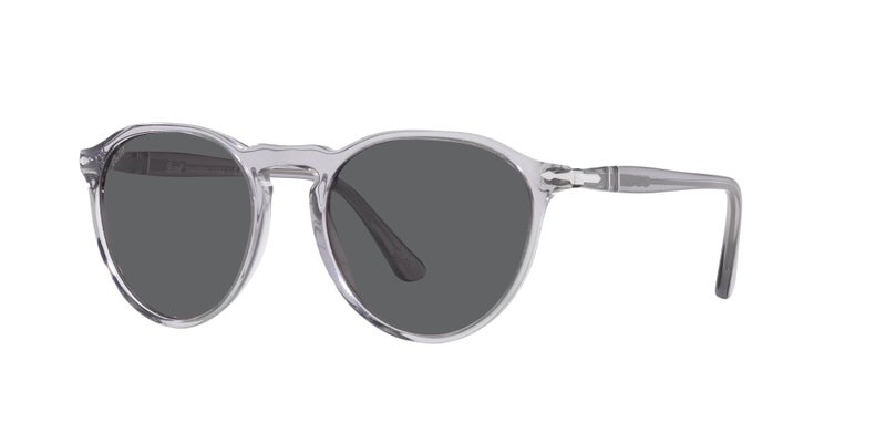 Persol PO3286S Round Sunglasses, Transparent Grey/Dark Grey, 53 mm - Image 2